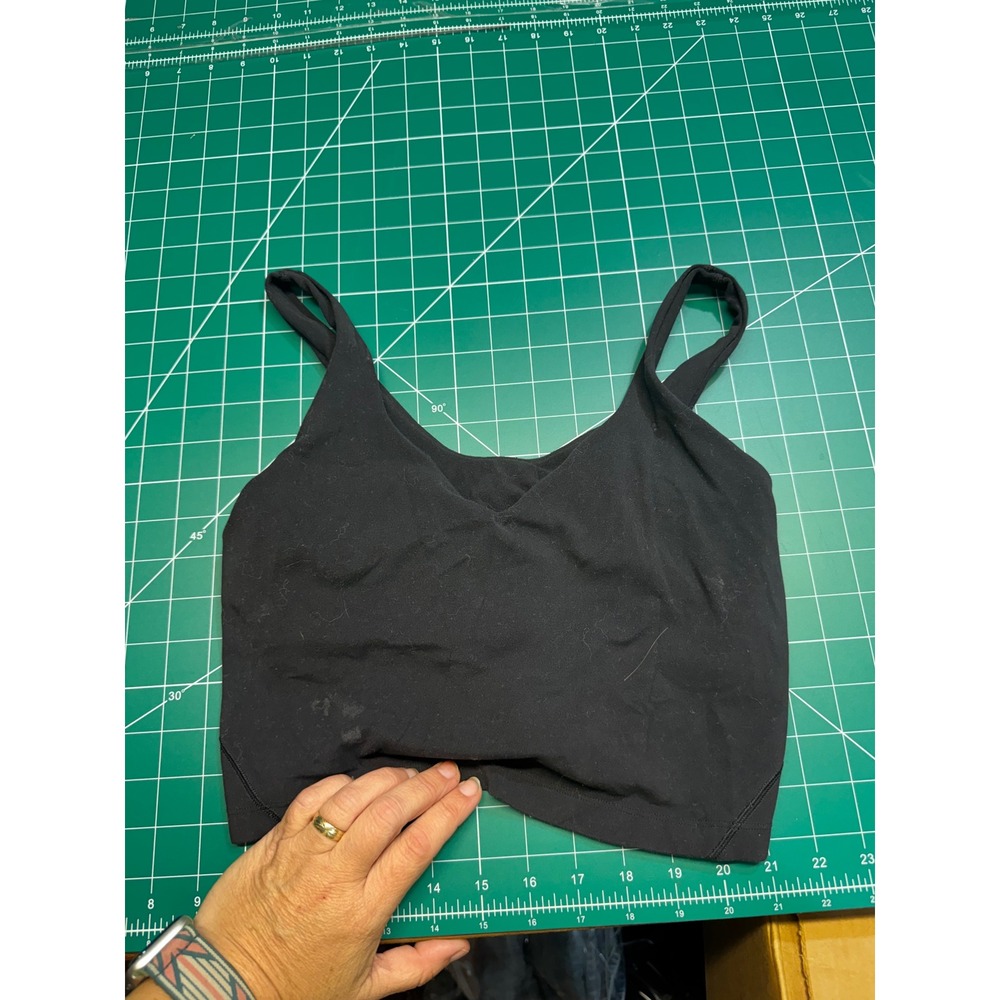 Lululemon Align Tank Top Black Nulu Yoga Crop Top Built-in Bra Womens